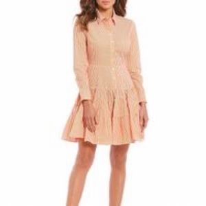 NWT Gianni Bini Long Sleeve Orange Striped button down Dress